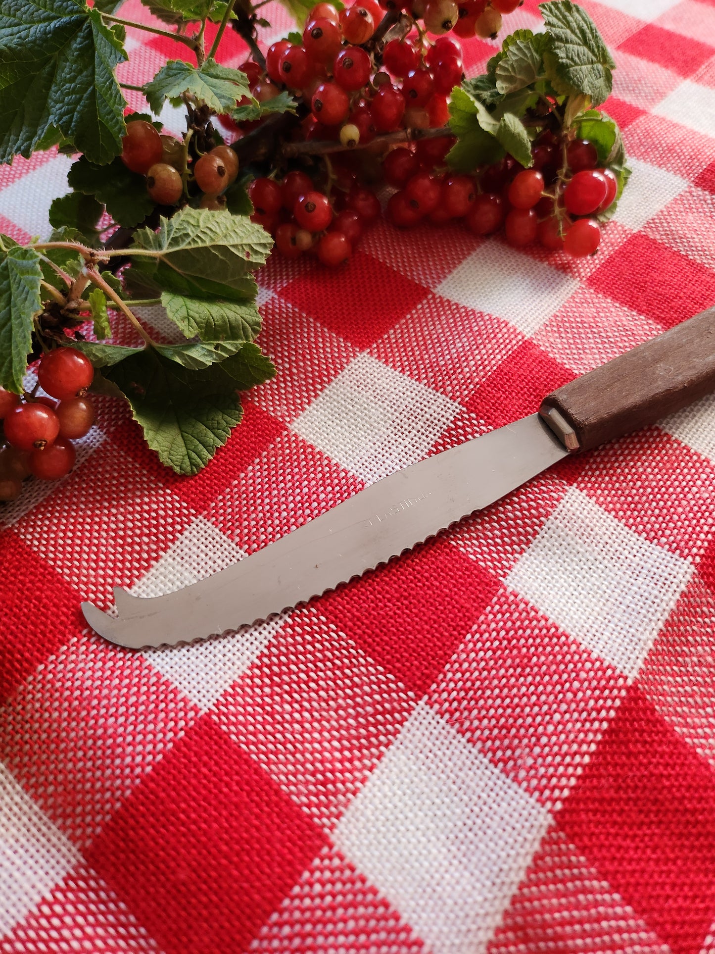 Couteau à fromage manche en bois   Patine