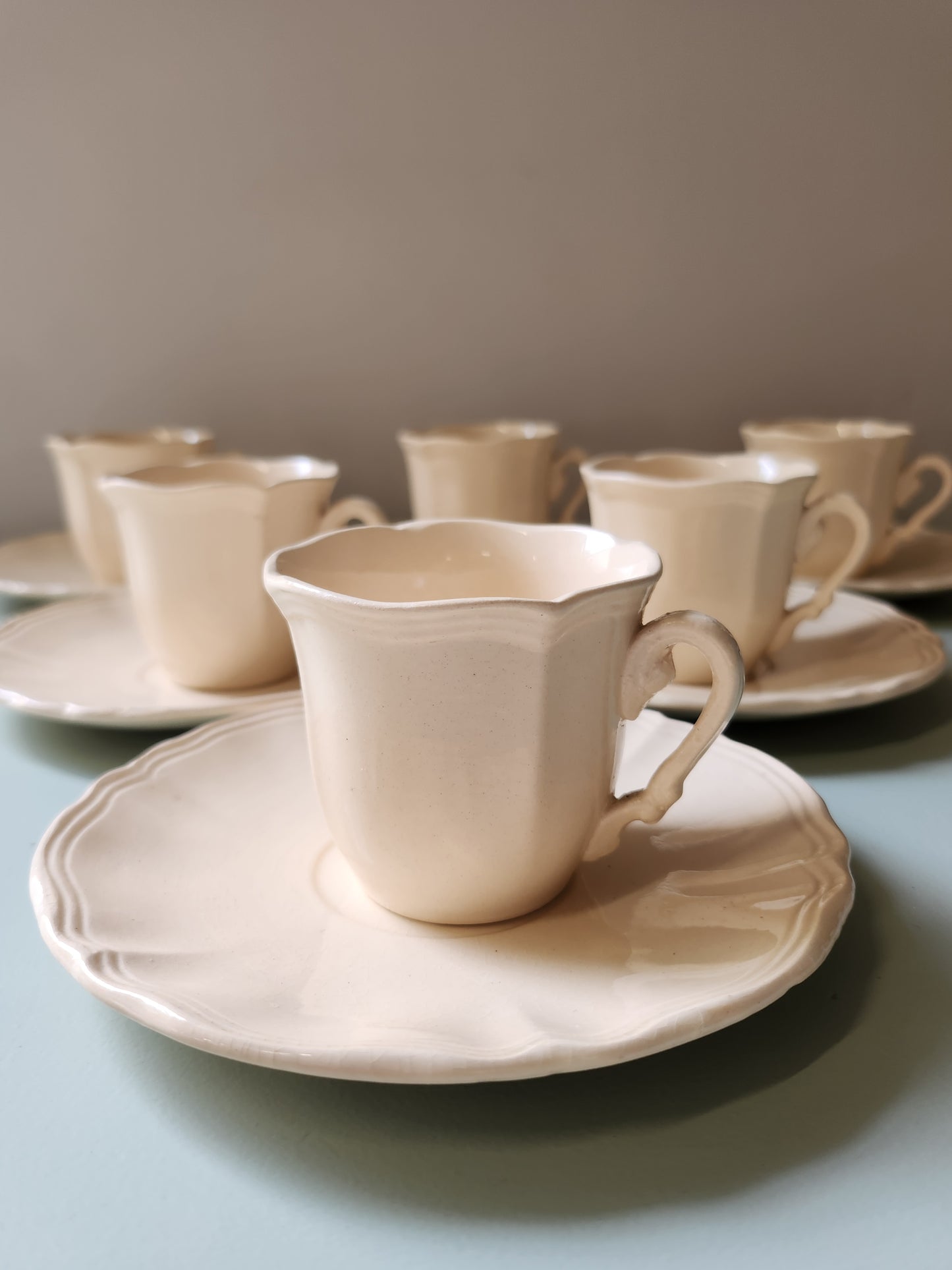 Tasses à café Sarreguemines avec coupelles lot de 6