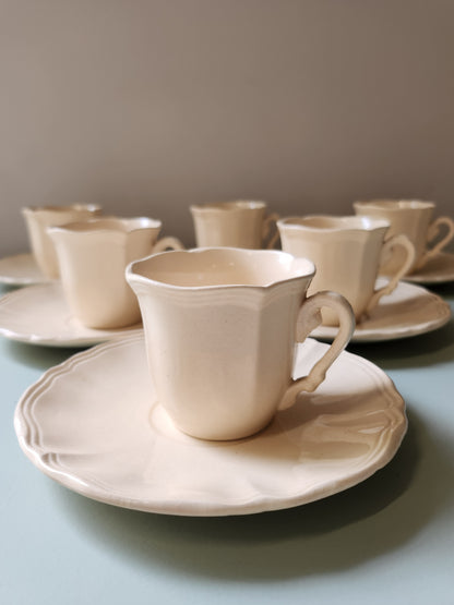Tasses à café Sarreguemines avec coupelles lot de 6