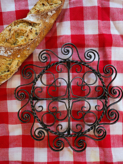 Dessous-de-plat en métal   Patine