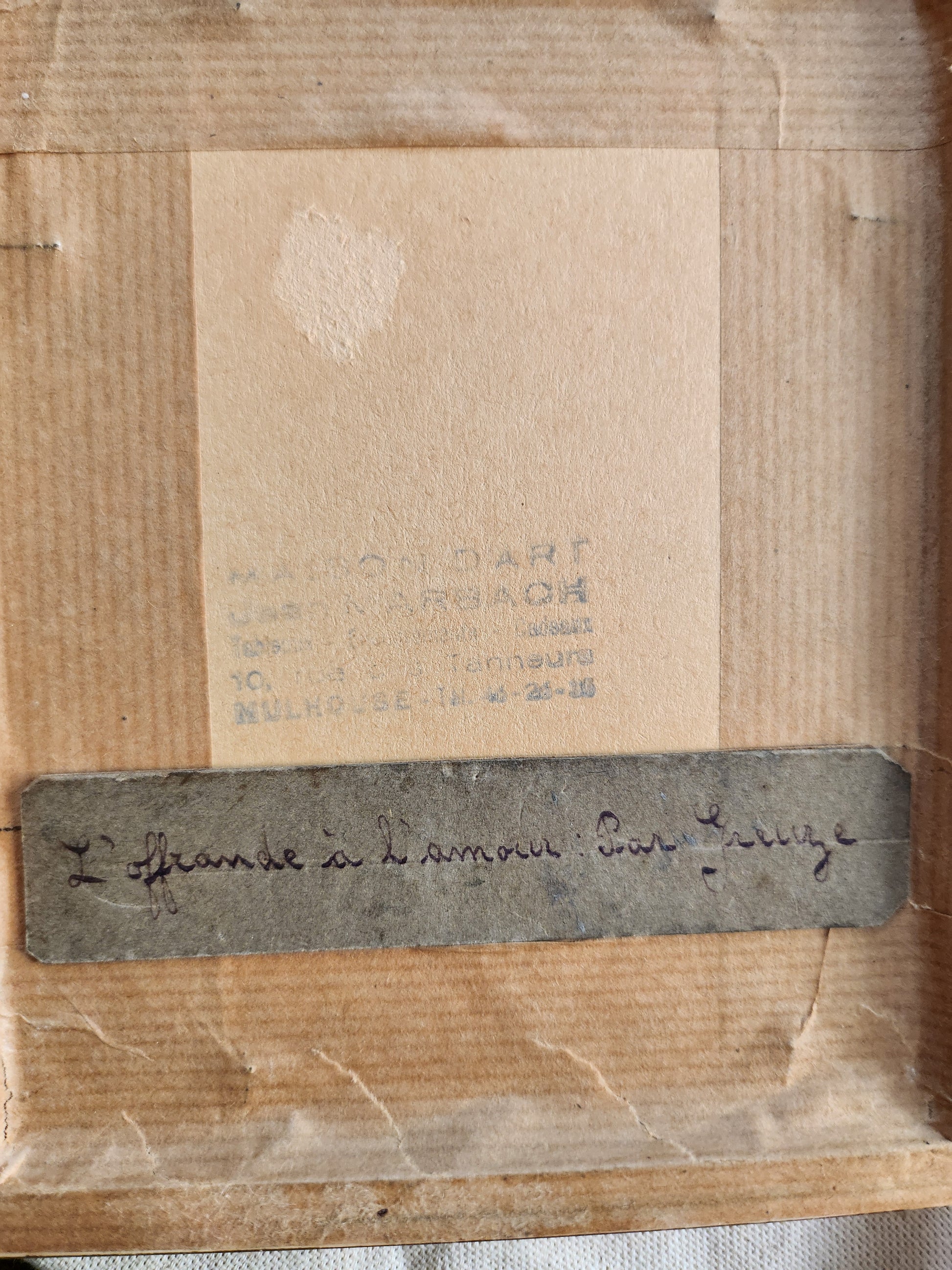Cadre doré avec gravure "les hasards heureux de l’escarlopette"   Patine