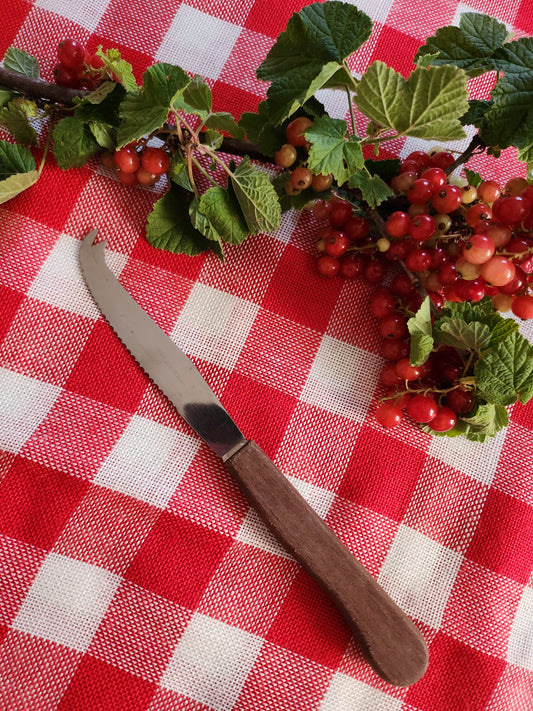 Couteau à fromage manche en bois   Patine