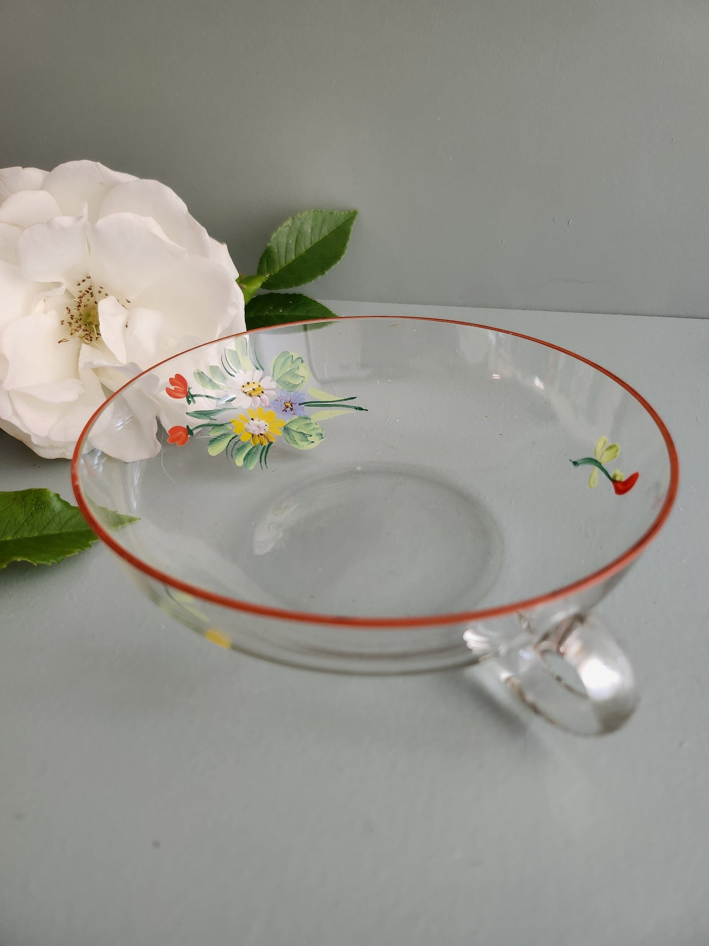 Tasse en verre imprimé floral - Patine