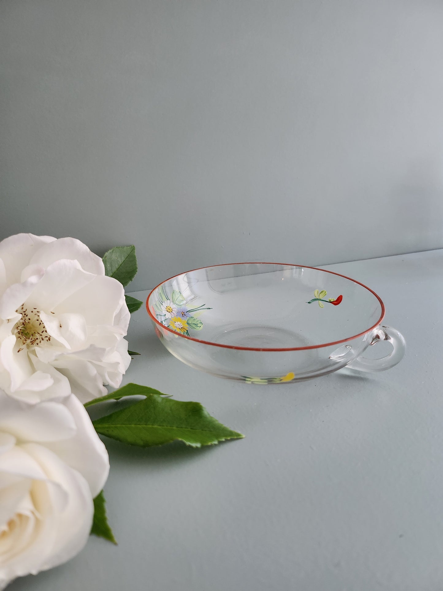 Tasse en verre imprimé floral - Patine