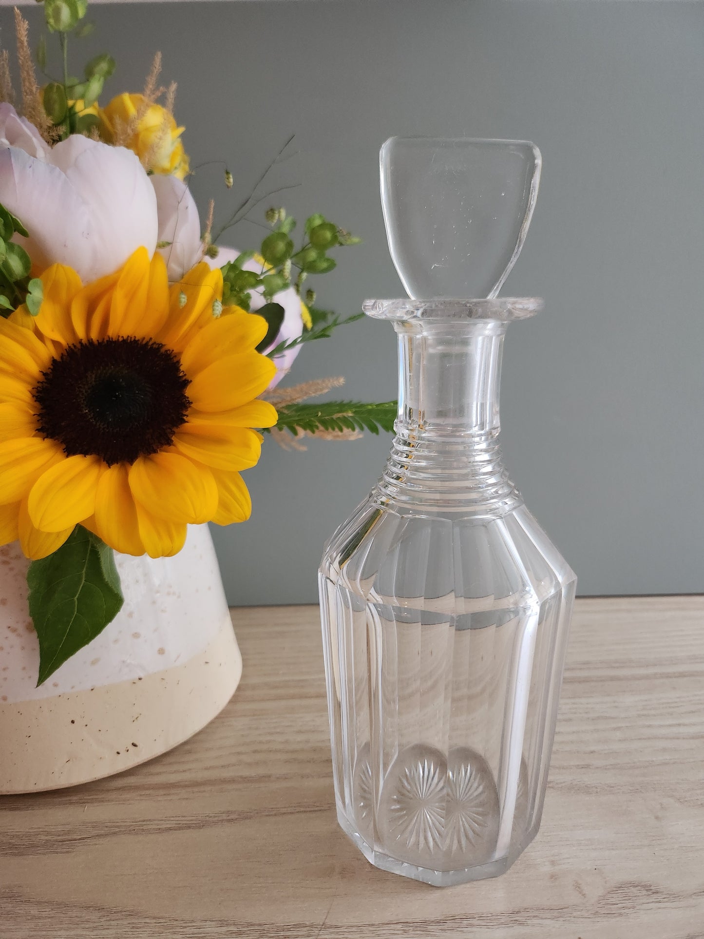 Bouteille en cristal   Patine