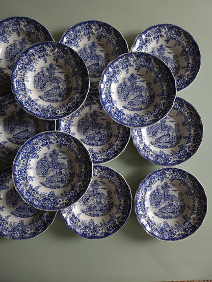 Assiettes creuses en céramique Lunéville style anglais lot de 10   Patine