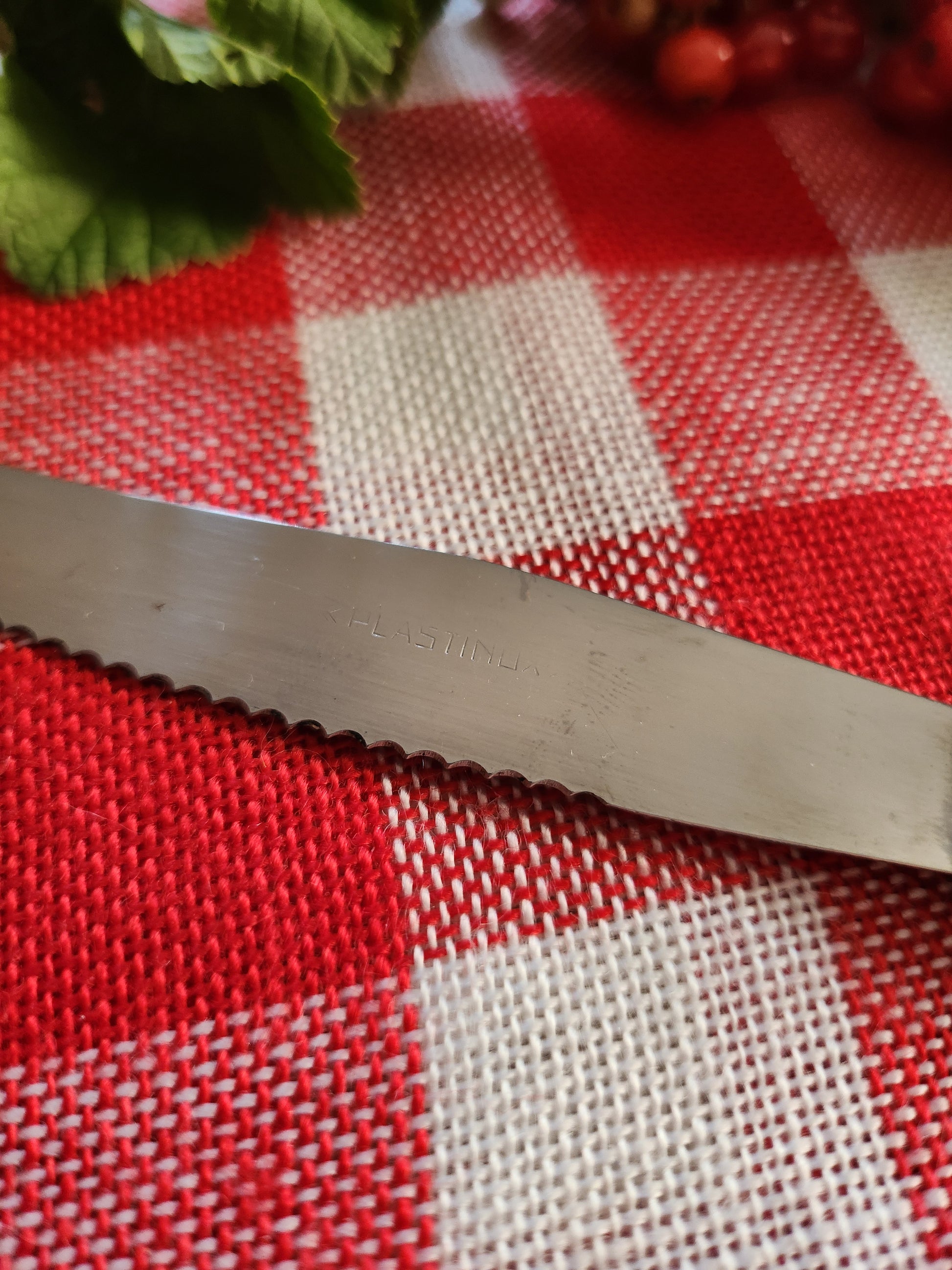 Couteau à fromage manche en bois   Patine