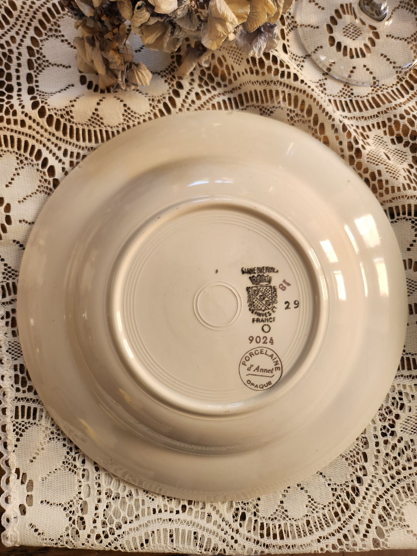 Assiettes semi-creuses Sarreguemines à fleurs lot de 8