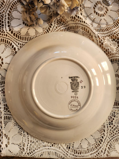 Assiettes semi-creuses Sarreguemines à fleurs lot de 8