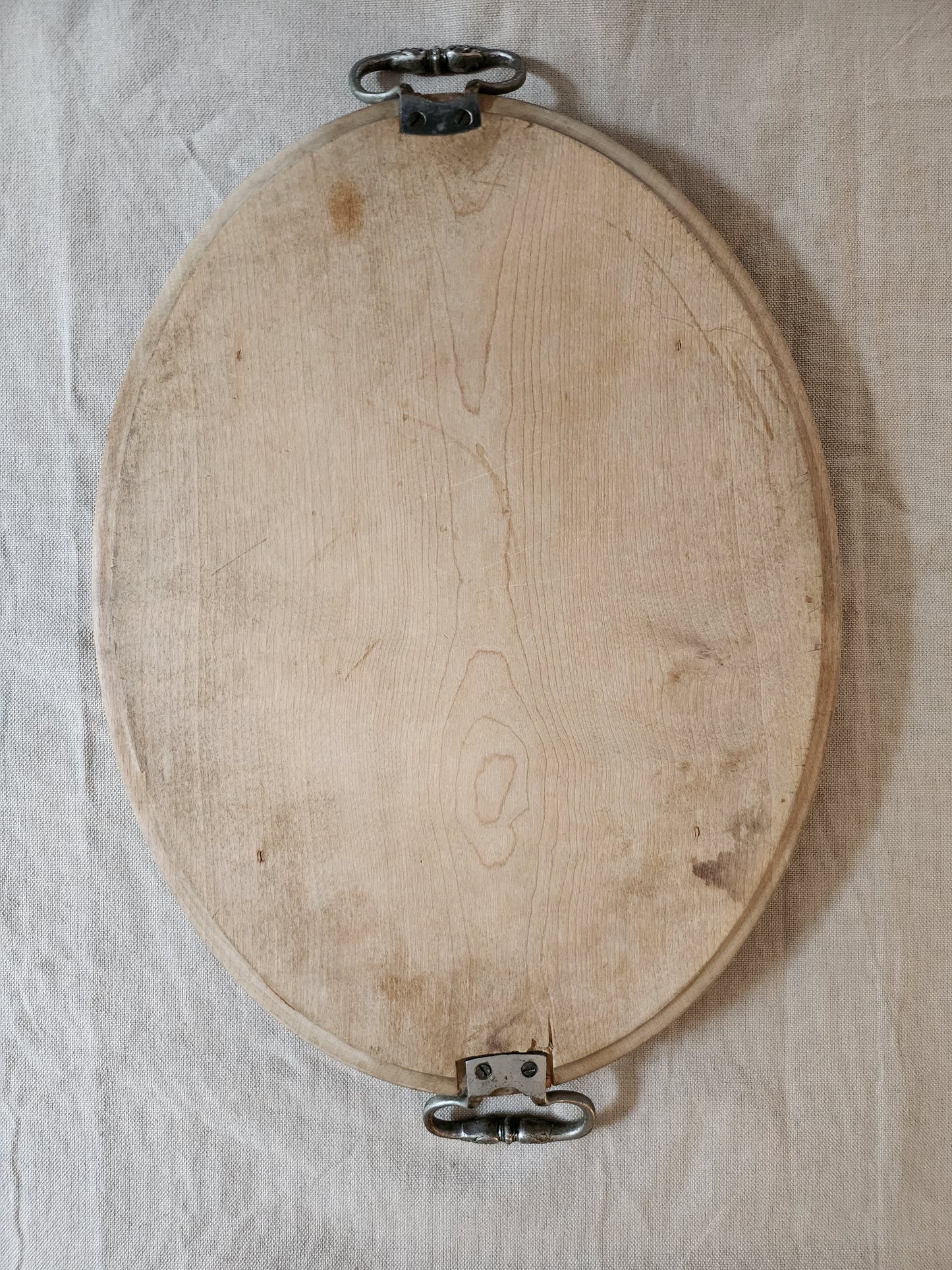 Plateau ovale en bois vintage