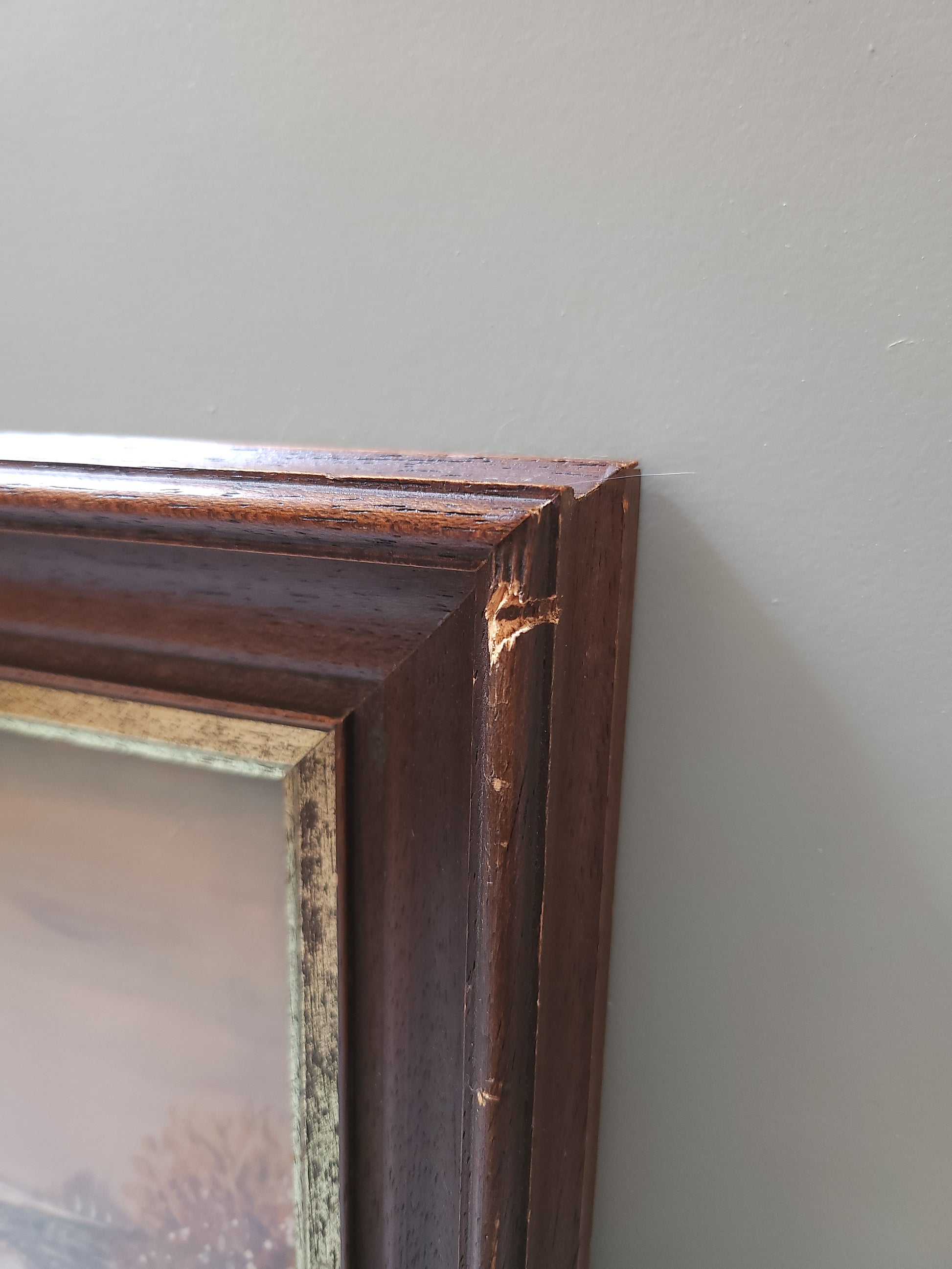 Cadre carré en bois avec peinture   Patine