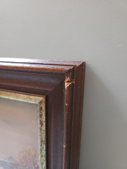 Cadre carré en bois avec peinture   Patine