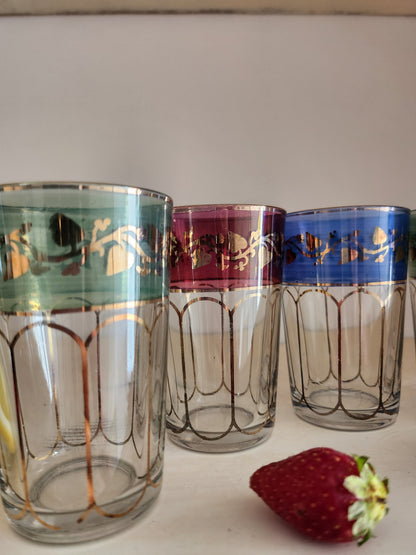 Verre à thé coloré lot de 6   Patine