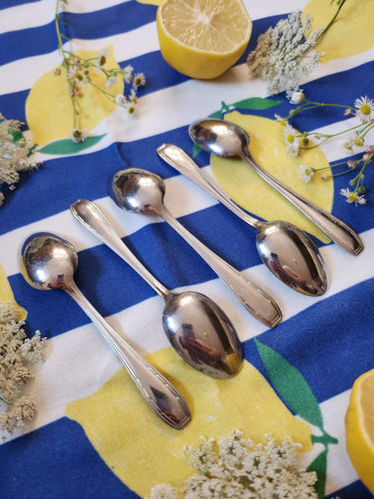 Cuillère à dessert en métal argenté lot de 5   Patine