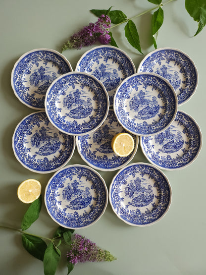 Assiettes à dessert Lunéville style anglais lot de 10   Patine