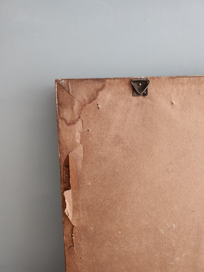 Cadre vintage doré avec toile façon tapissier