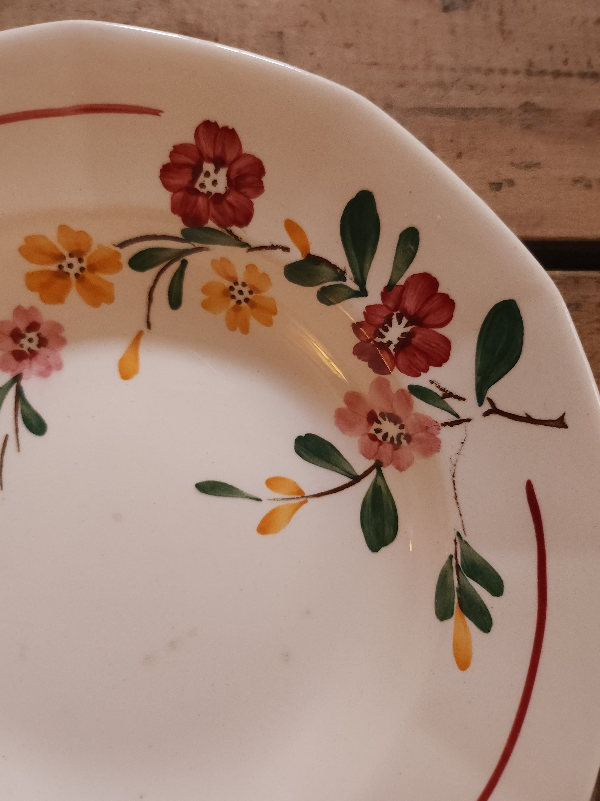 Assiettes creuses en céramique Sarreguemines lot de deux   Patine