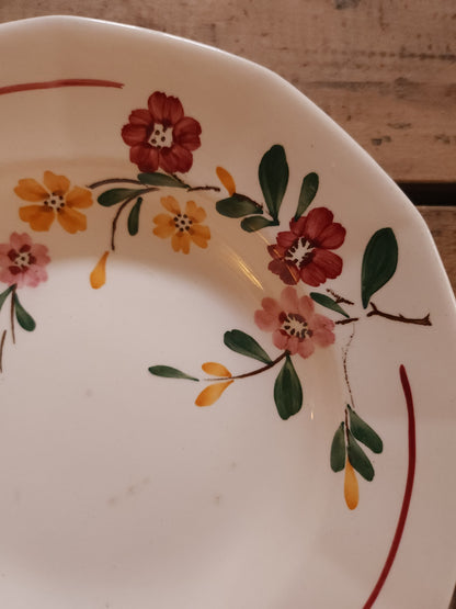 Assiettes creuses en céramique Sarreguemines lot de deux   Patine