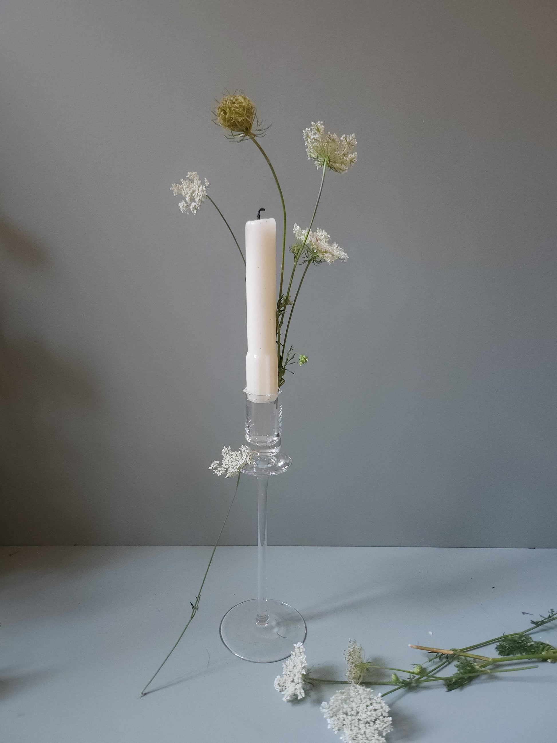 Bougeoir en verre   Patine