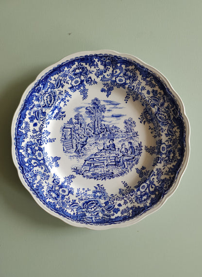 Assiettes plates en céramique Lunéville style anglais lot de 6   Patine