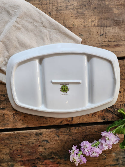 Plateau avec compartiments en porcelaine française   Patine