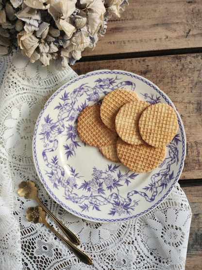 Assiette à dessert Epine Sarreguemines à fleurs