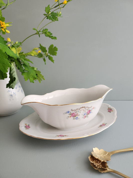 Saucière ancienne à fleurs