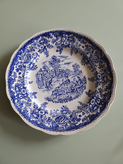 Assiettes plates en céramique Lunéville style anglais lot de 6   Patine
