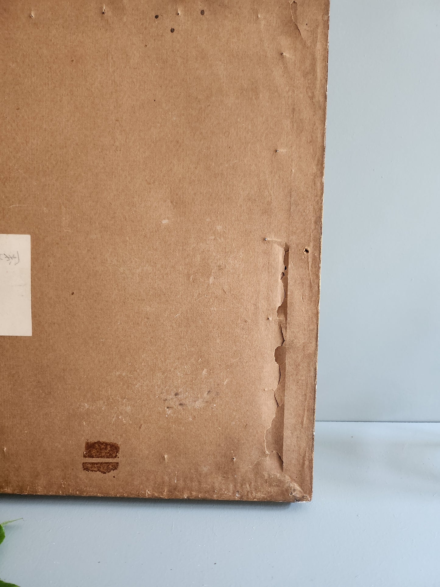 Cadre vintage doré avec toile façon tapissier