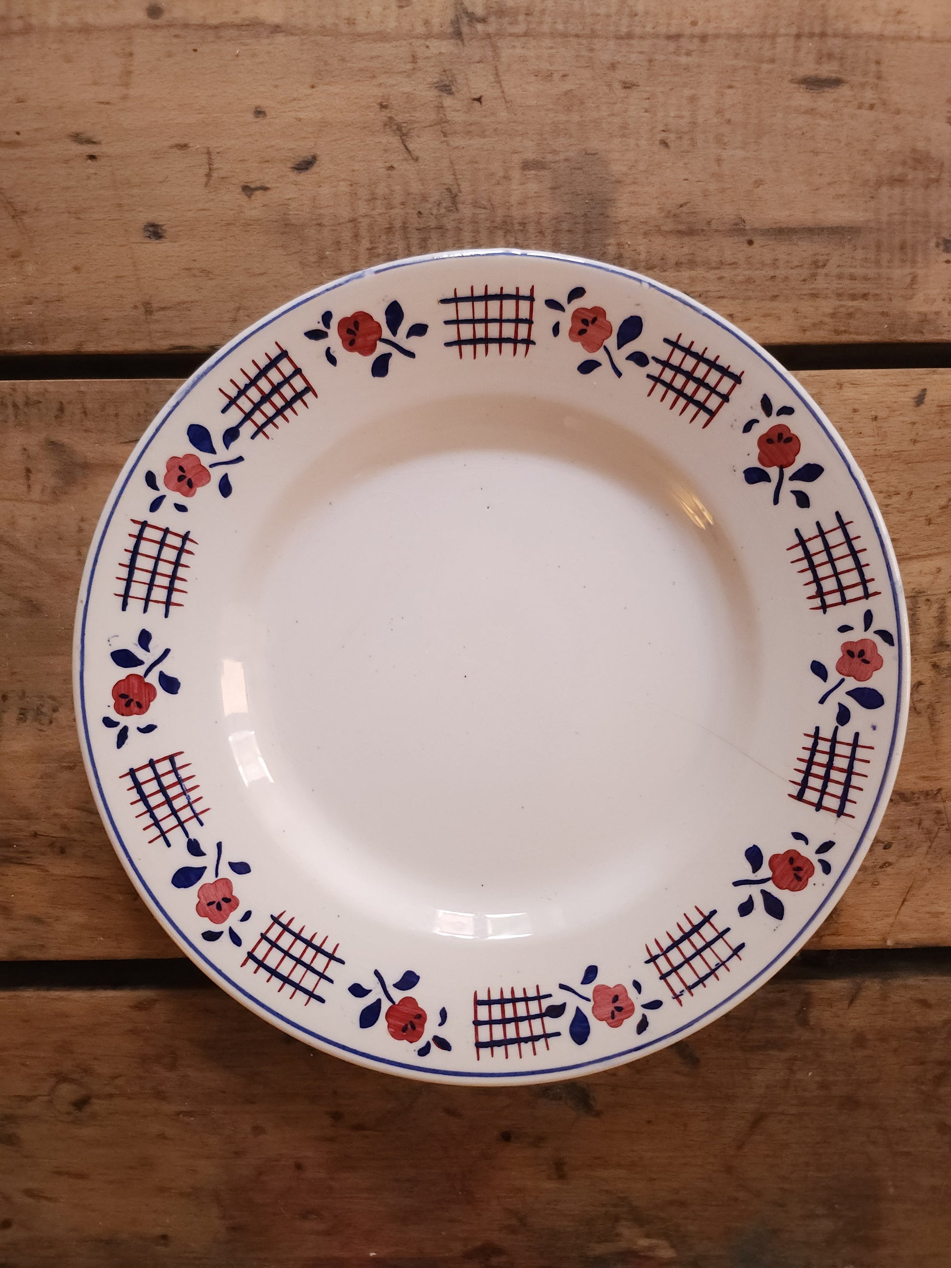 Assiettes plates en céramique Niderviller lot de 2   Patine