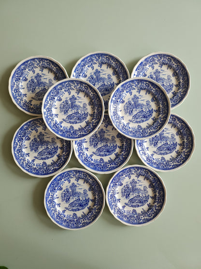 Assiettes à dessert Lunéville style anglais lot de 10   Patine