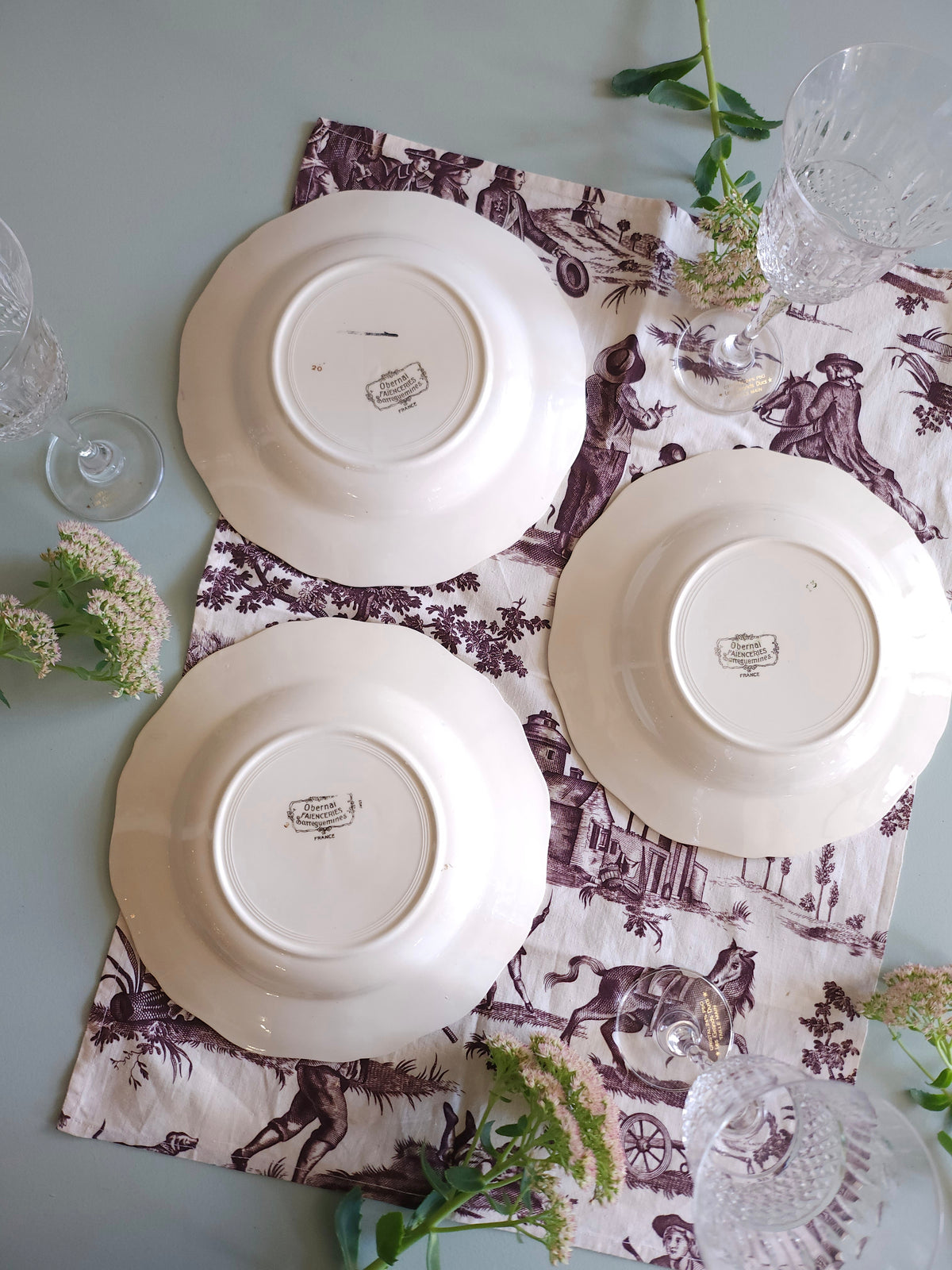 Assiette creuse céramique Obernai lot de 3   Patine
