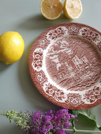 Assiette plate en faïence style anglais   Patine