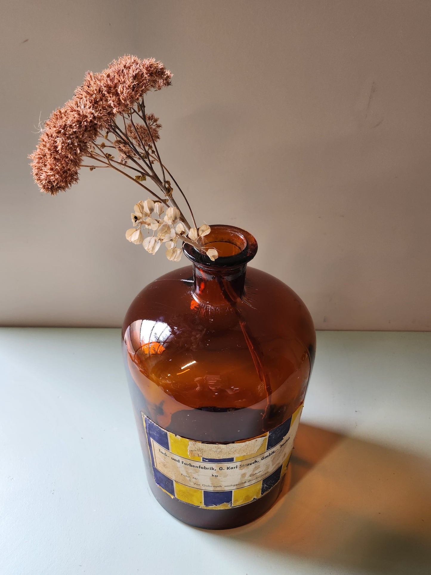 Bouteille style pharmacie en verre fumé