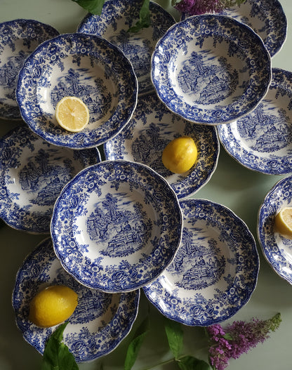 Assiettes creuses en céramique Lunéville style anglais lot de 10   Patine