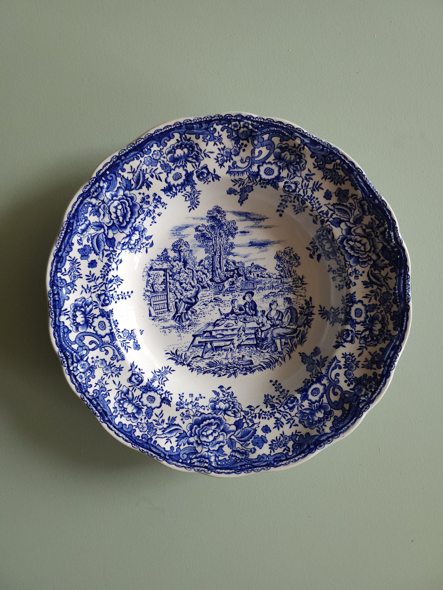 Assiettes creuses en céramique Lunéville style anglais lot de 10   Patine