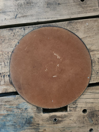 Miroir ancien rond et biseauté   Patine