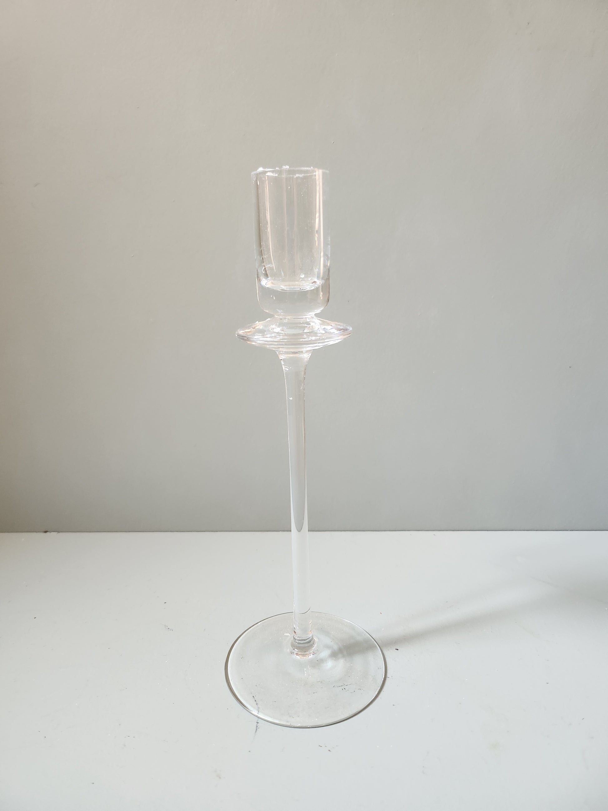 Bougeoir en verre   Patine