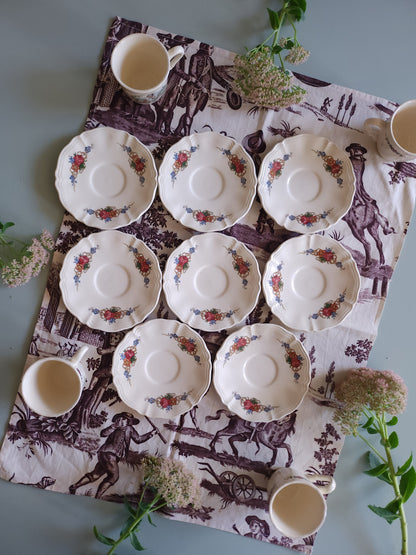 Tasse + assiette céramique Sarreguemines lot de 8   Patine