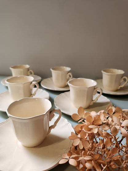 Tasse à café Sarreguemines avec coupelles lot de 6