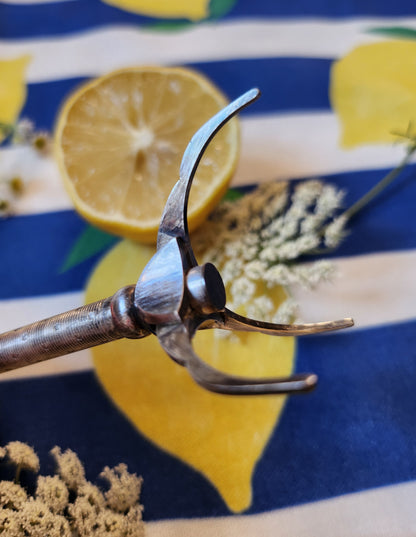 Pince à sucre fleur vintage en metal   Patine