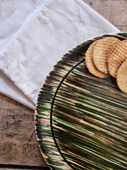 Plat à tarte en céramique années 60   Patine