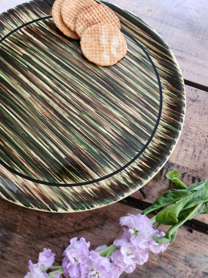 Plat à tarte en céramique années 60   Patine
