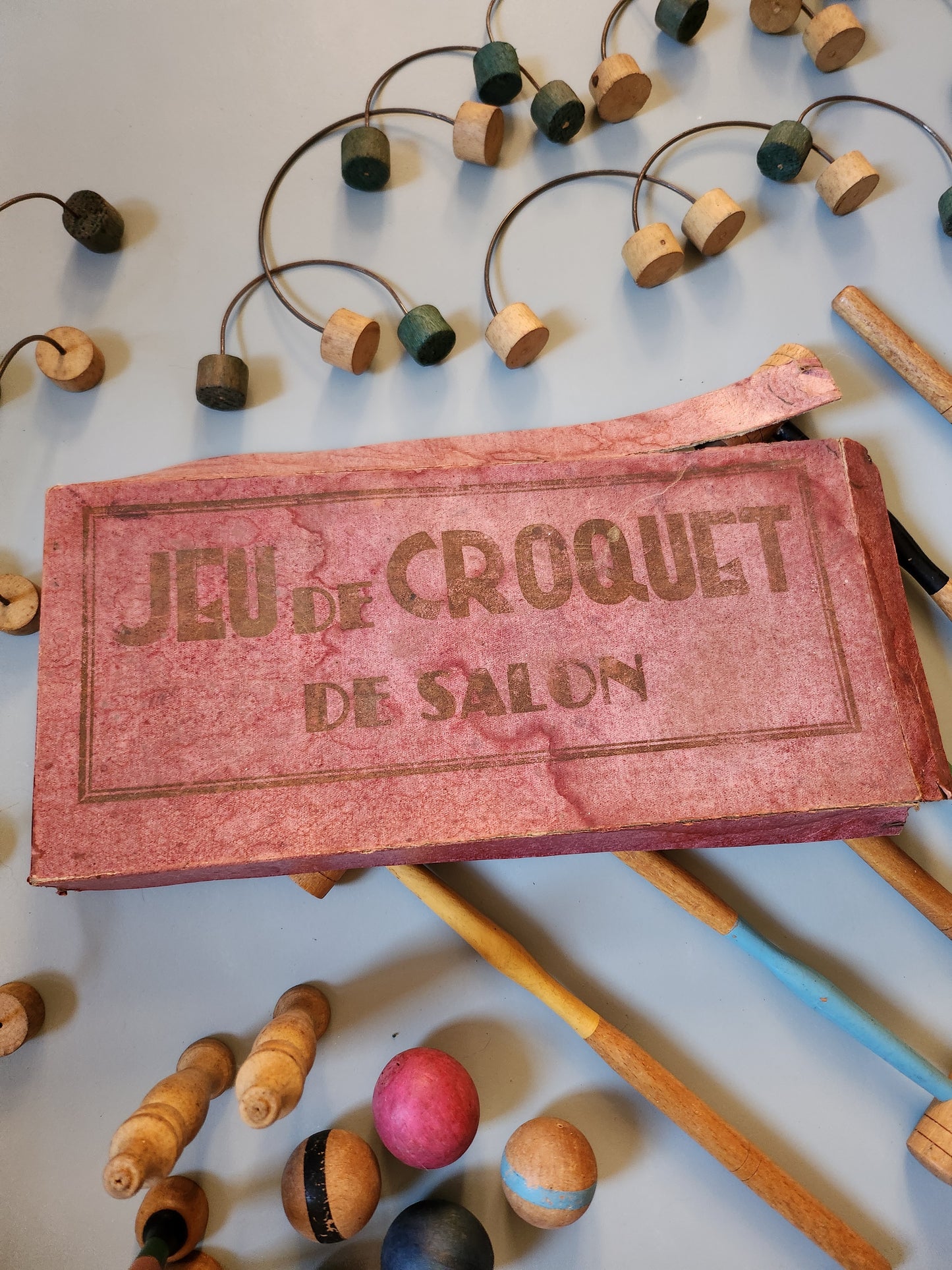 Jeu de croquet de salon   Patine
