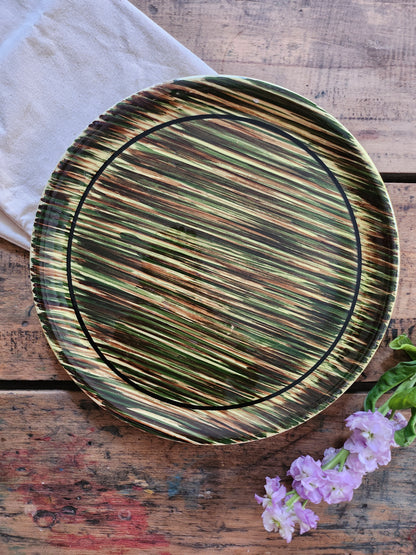 Plat à tarte en céramique années 60   Patine