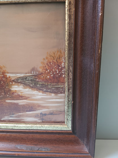 Cadre carré en bois avec peinture   Patine