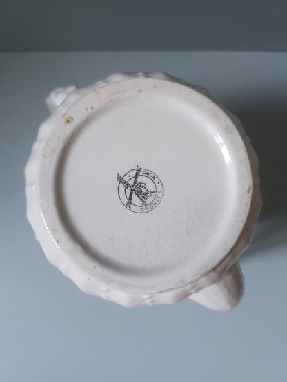 Théière en céramique française fleurie   Patine