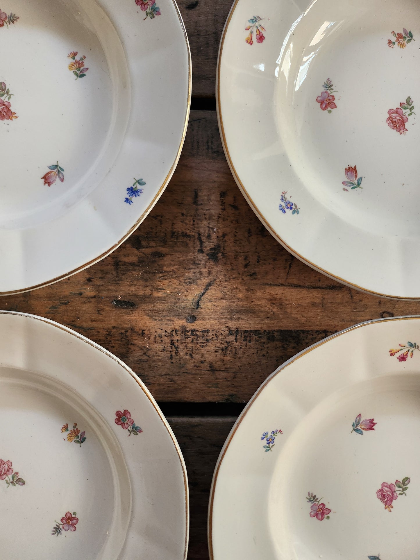 Assiettes fleuries Sarreguemines -lot de 6  Vaisselle Patine