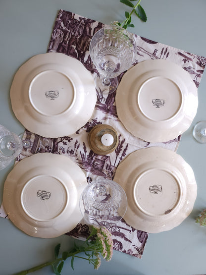 Assiette plate céramique Obernai lot de 4   Patine