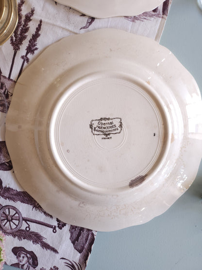 Assiette plate céramique Obernai lot de 4   Patine